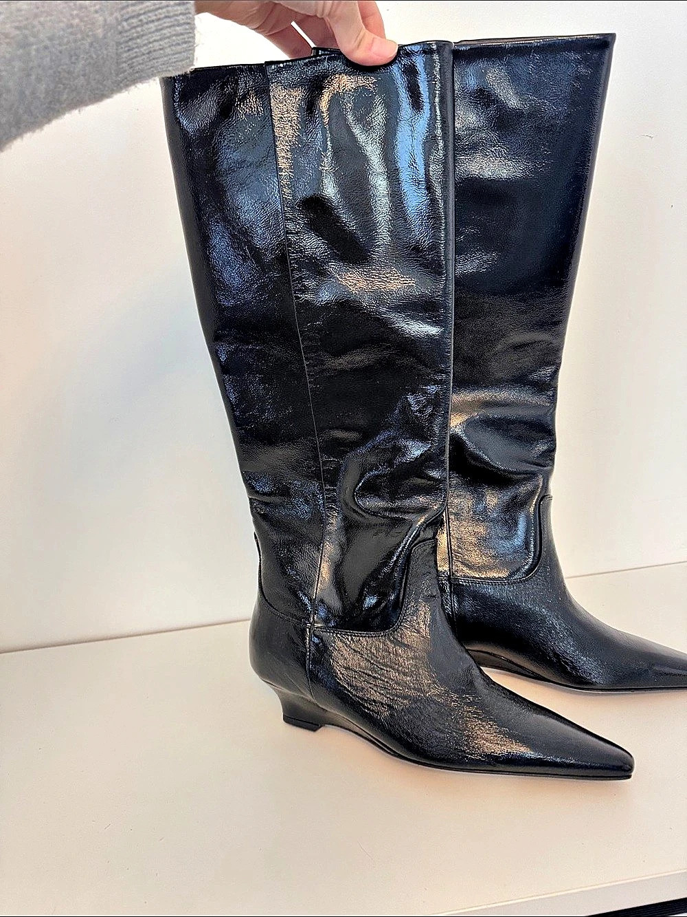 Arket Black Leather Over-the-Knee Boots EU 38 Like New